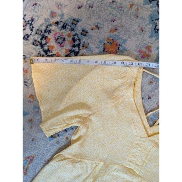 NWT Urban Romantics Yellow Short Sleeve Blouse - M - Picture 9 of 10